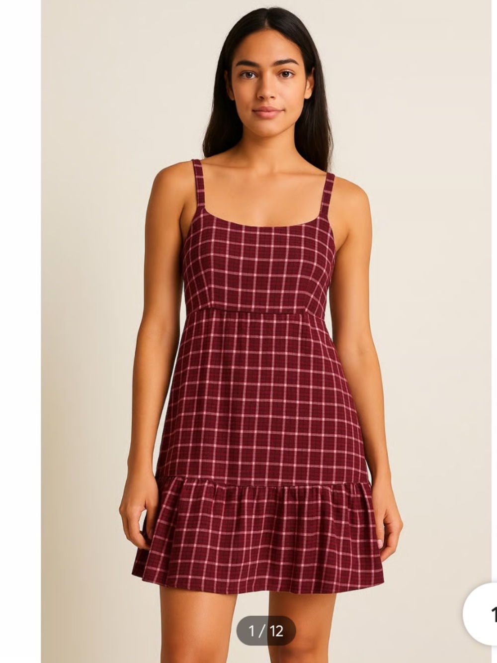 Hollister Plaid Skater Mini Dress Women Size Medium